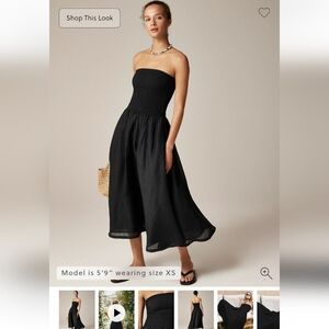 J. Crew Strapless mixy dress  scrunchie Summer Polyester Black